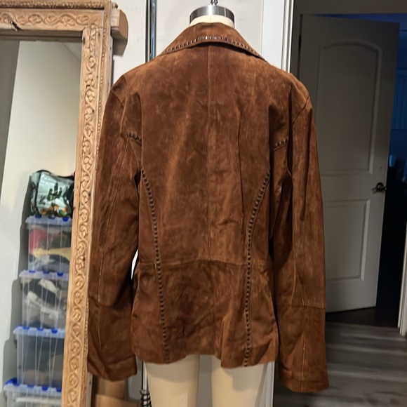 Vintage Venus Leather for Wilson Leather Stitched Brown Suede Jacket - Picture 8 of 11